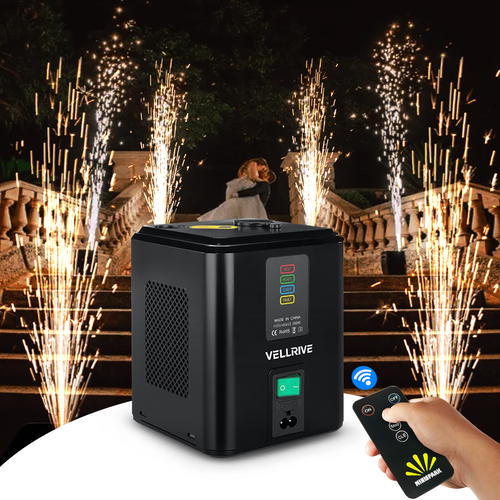 Vellrive cold spark machine shown to explain refill use. Machine and remote not included.